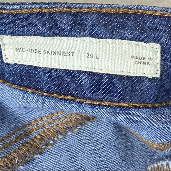 PACSUN Jeans Women's 29L Blue Mid Rise Skinniest Whiskering Stretch Casual Denim - Picture 5 of 13